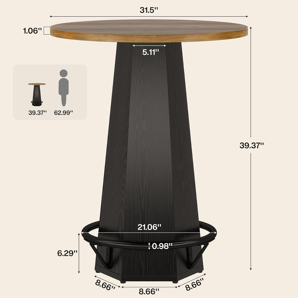 Round Industrial High Bar Table