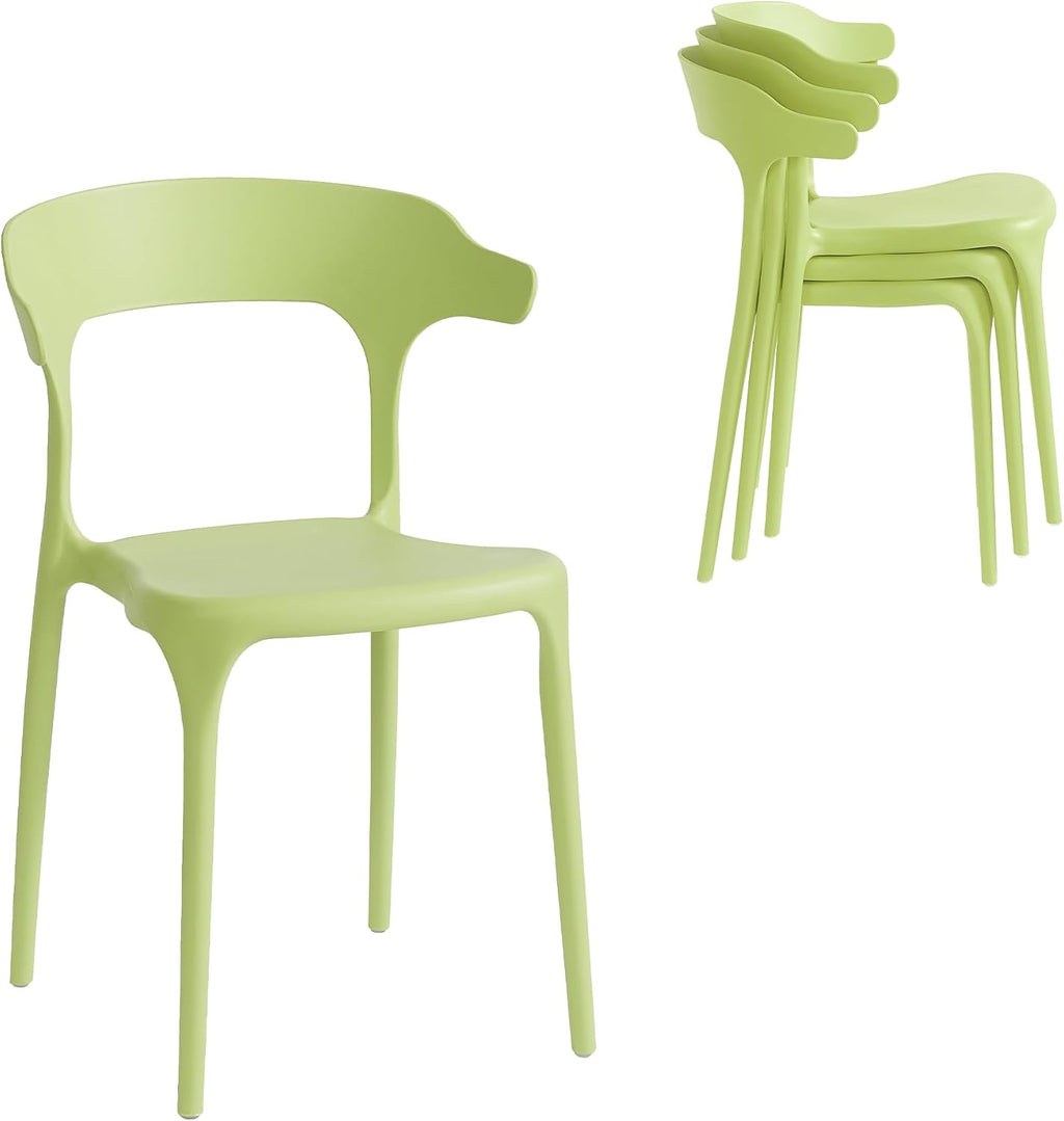 Pistachio Green Stackable Plastic Chairs