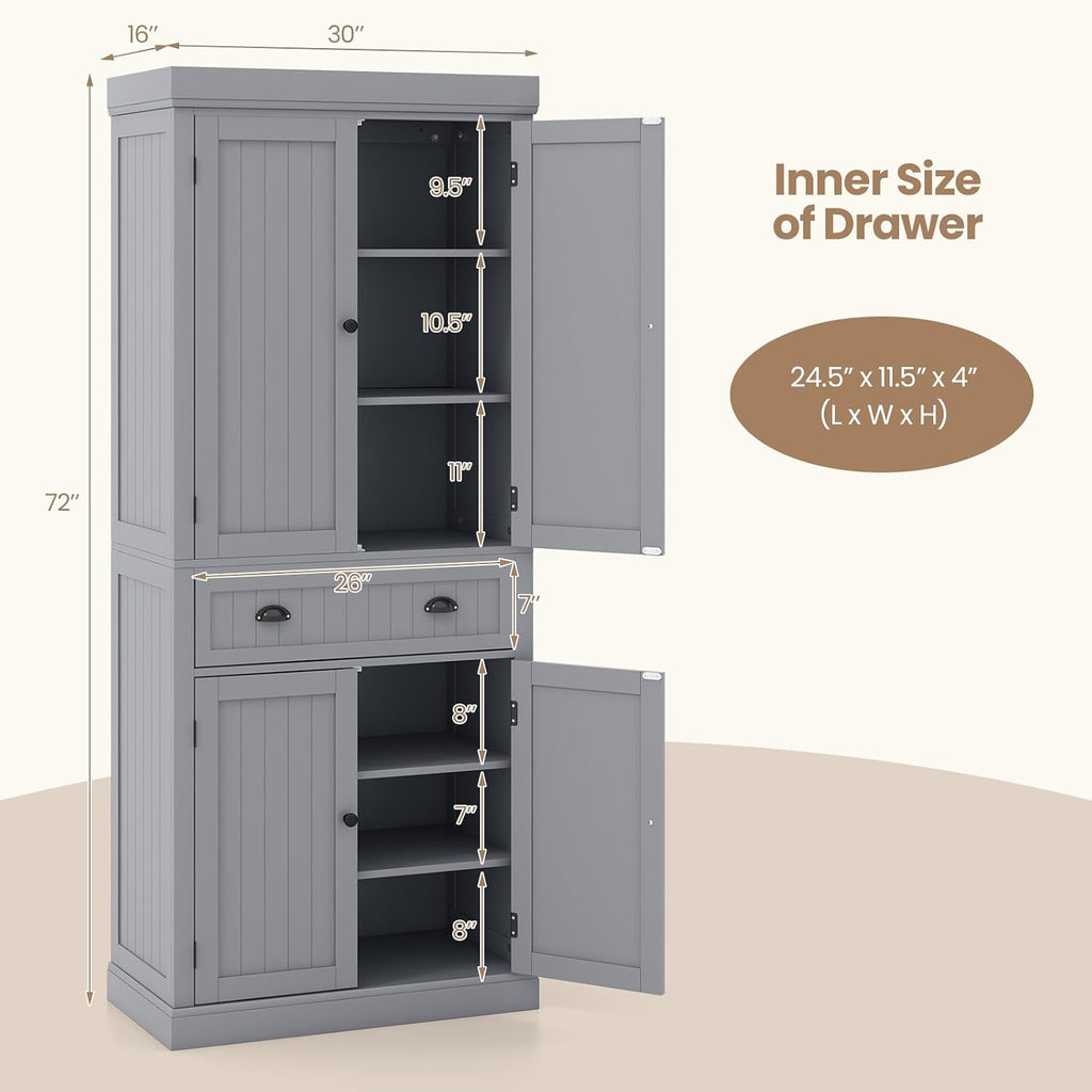 Tall Traditional Storage Pantry Cabinet