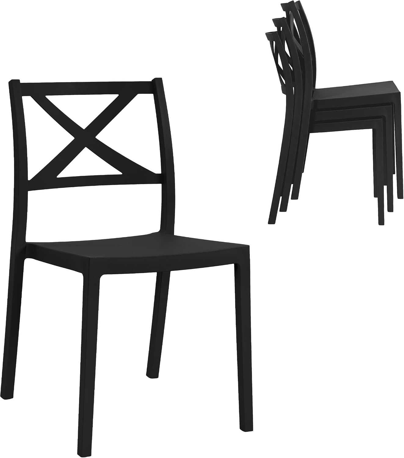 Black Stackable Outdoor Dining Chairs