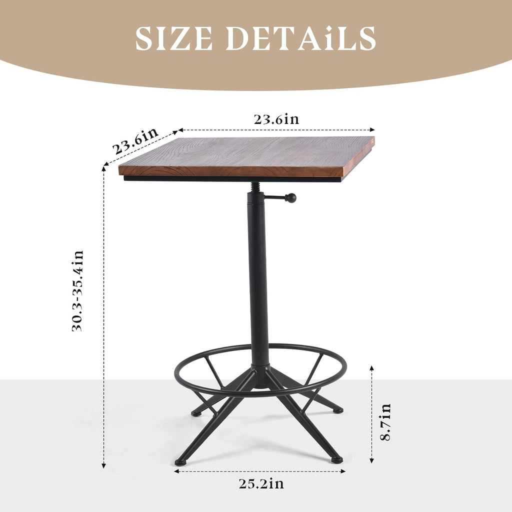 Adjustable Square Bar Table Set