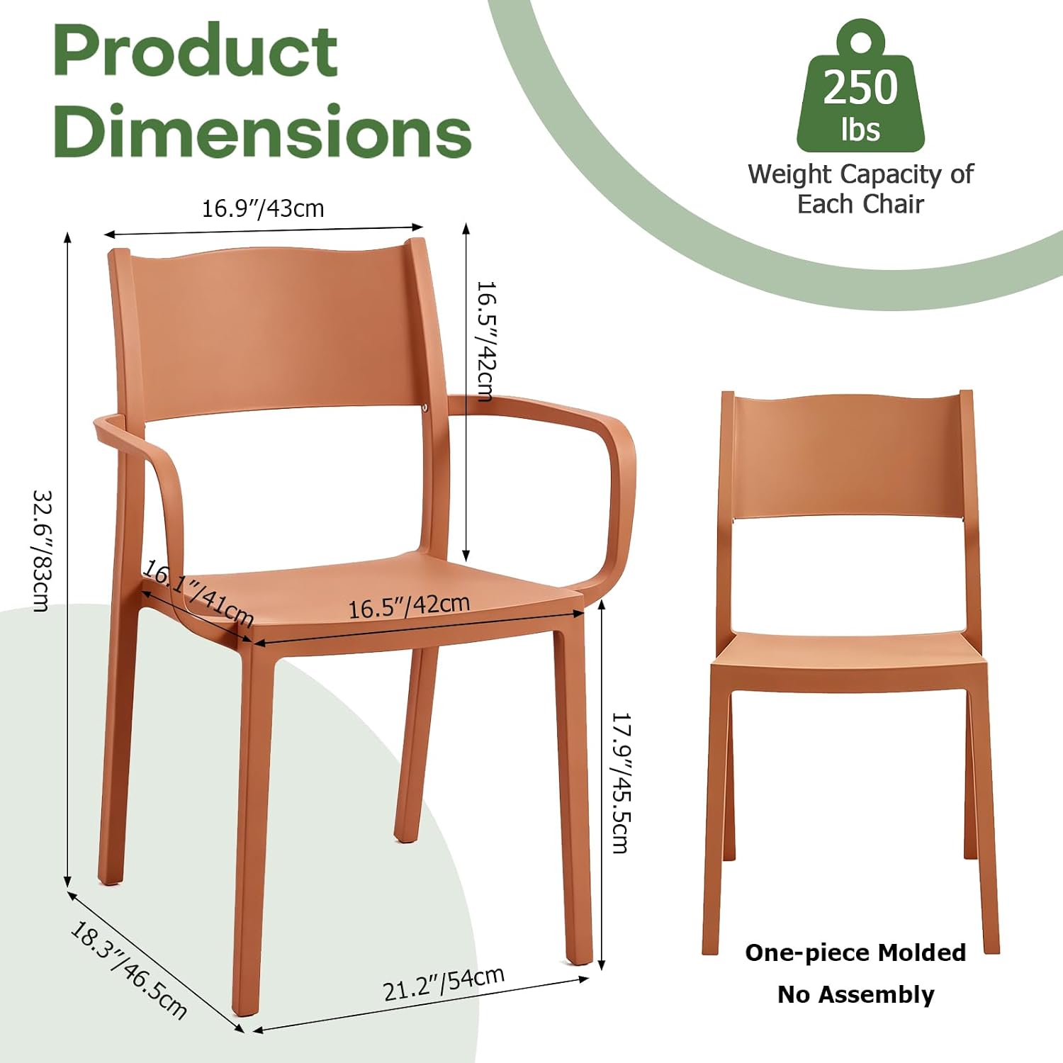 Red Detachable Armrest Chairs