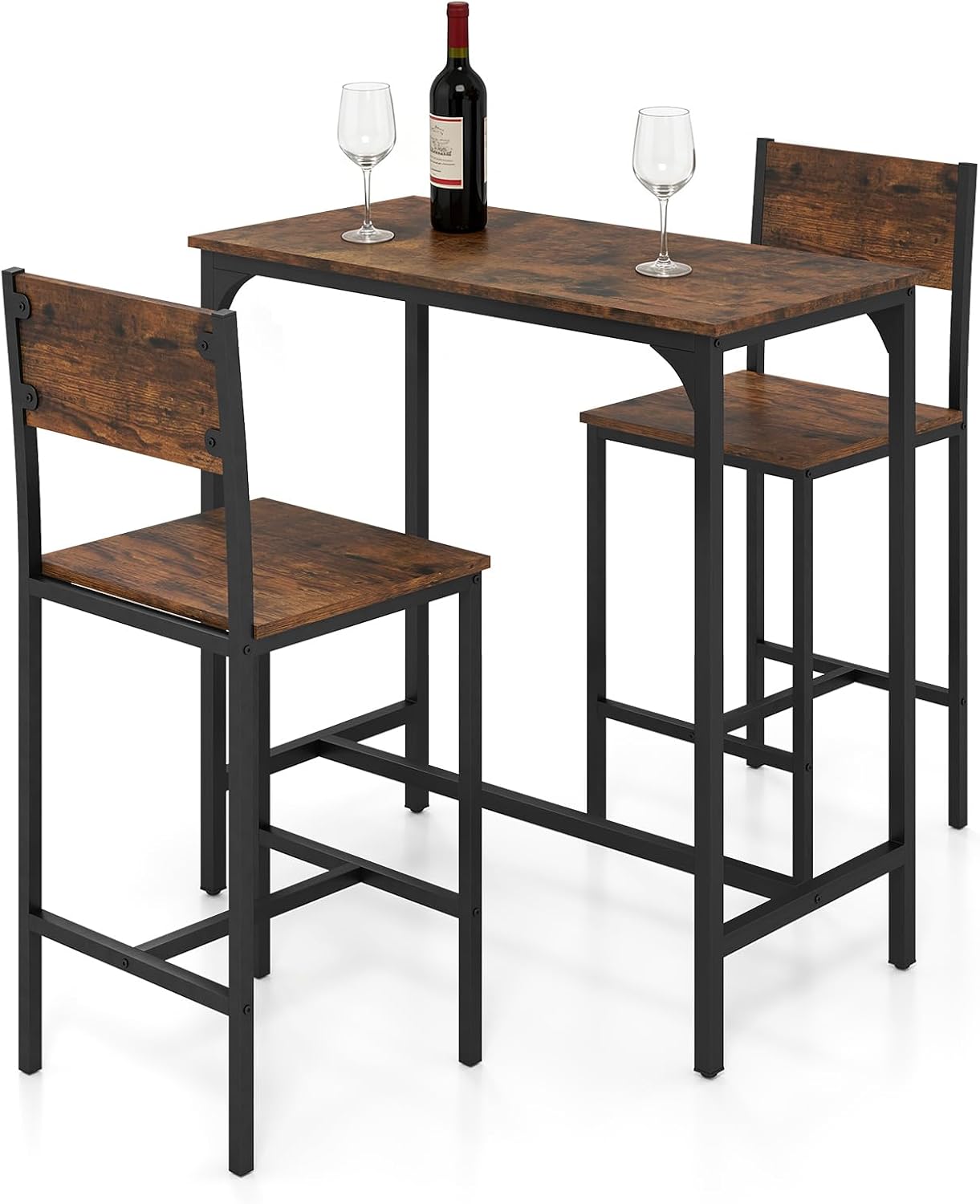Brown 3-Piece Dining Table Set
