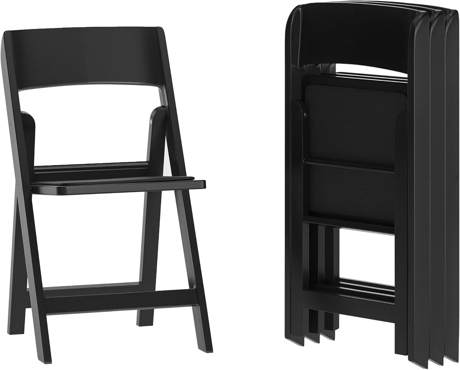 Black Padded Resin Folding Chairs
