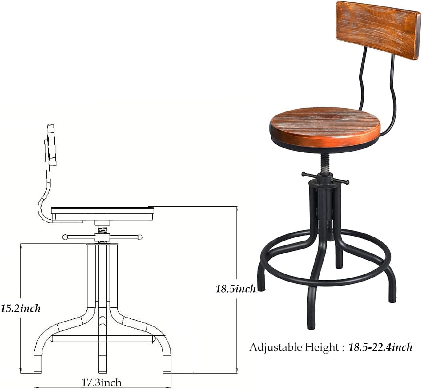 Adjustable Square Bar Table Set