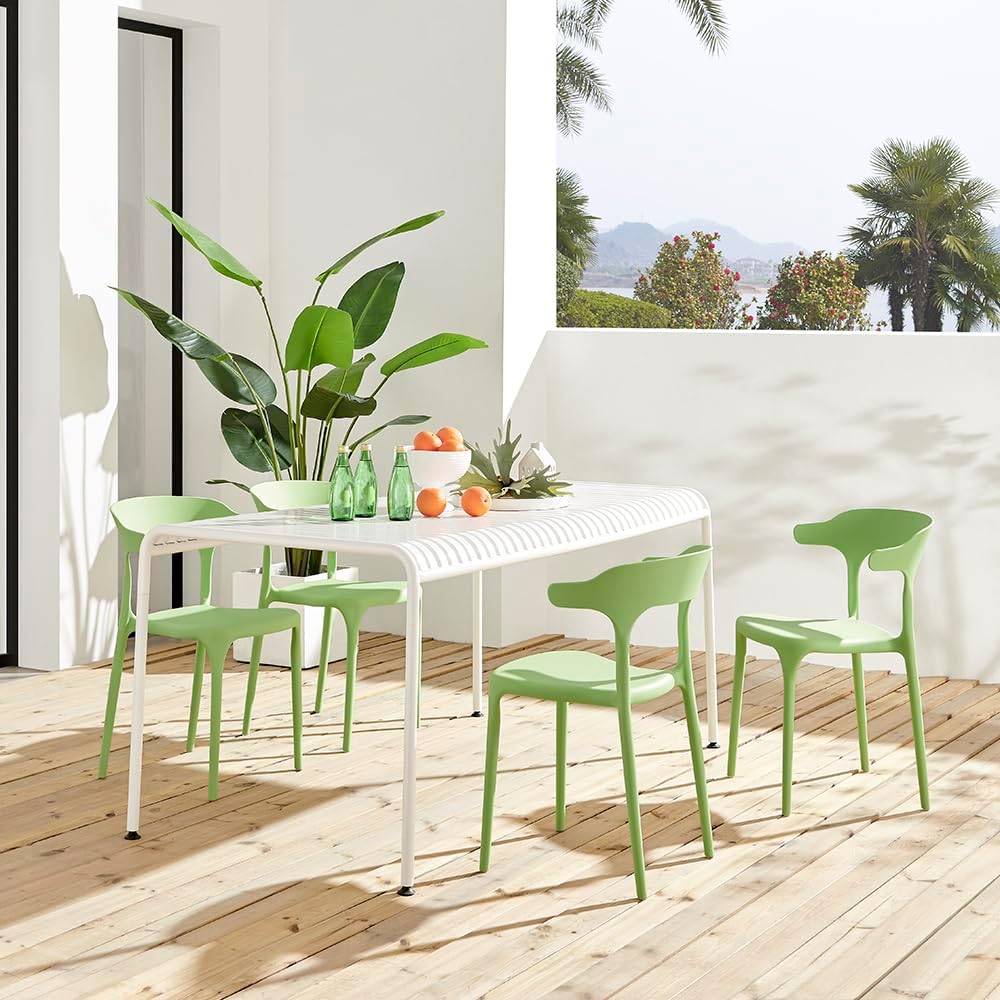 Pistachio Green Stackable Plastic Chairs