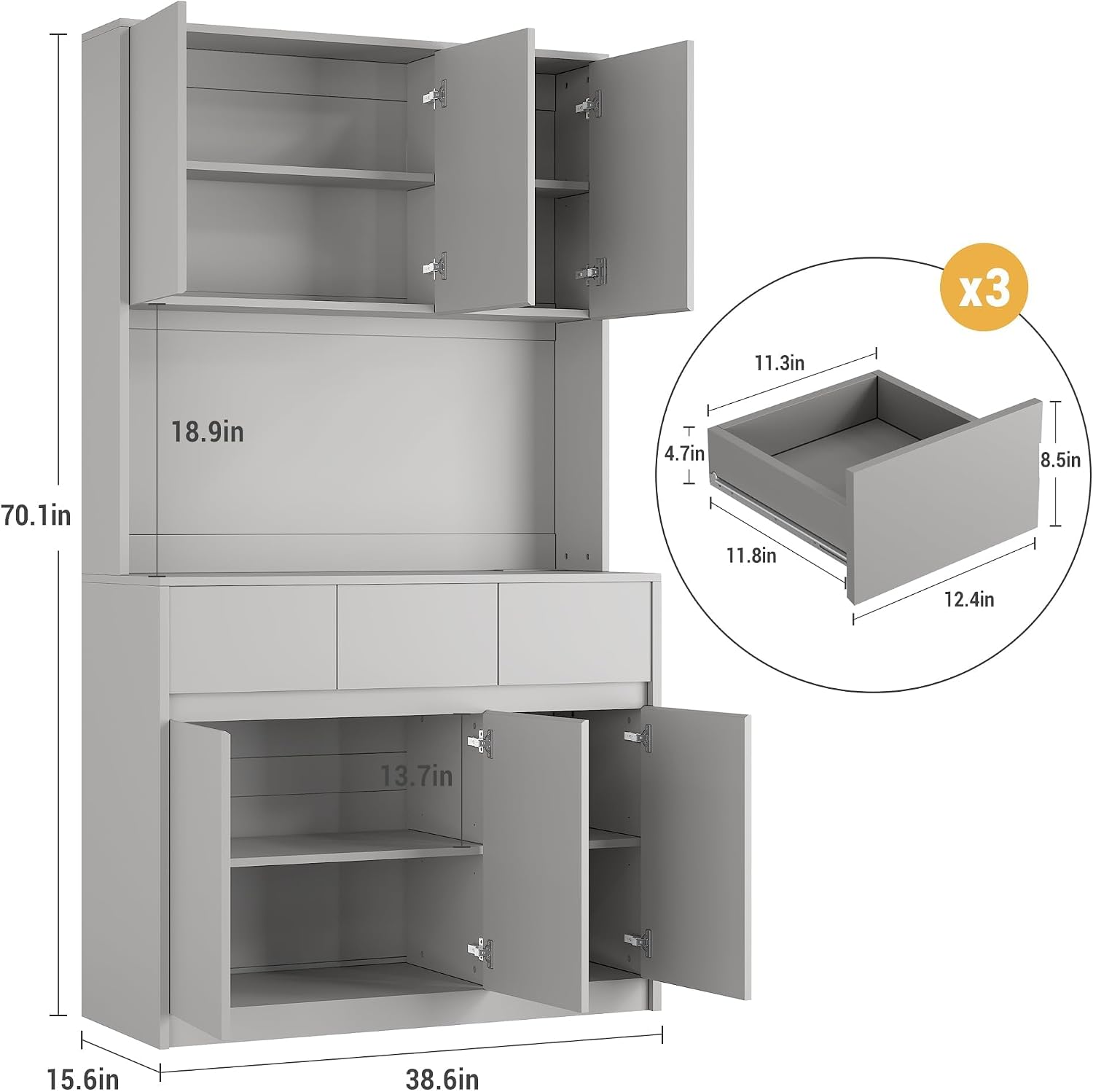 Tall Functional Kitchen Storage Cabinet
