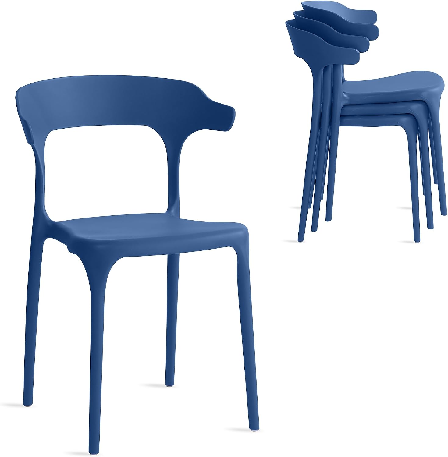 Cobalt Blue Stackable Plastic Chairs