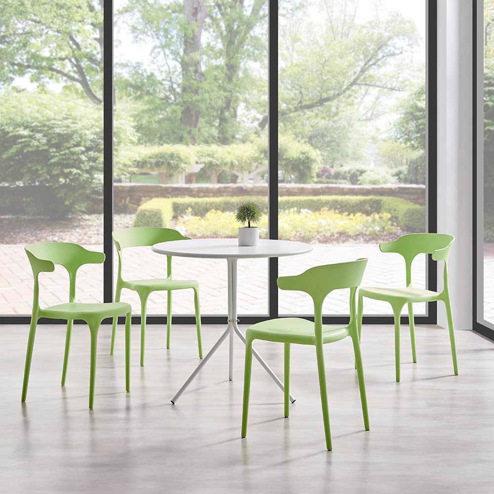 Pistachio Green Stackable Plastic Chairs