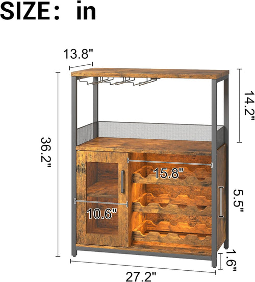 Brown Tiered Wine Storage Cabinet