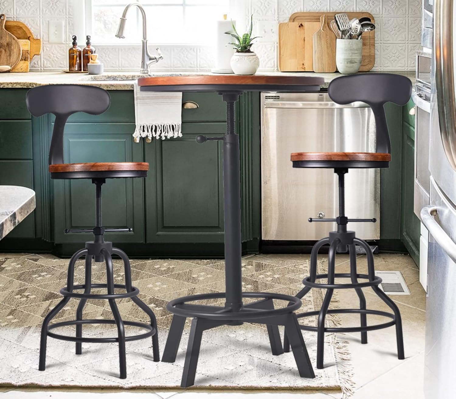 Round Adjustable Table Chair Set
