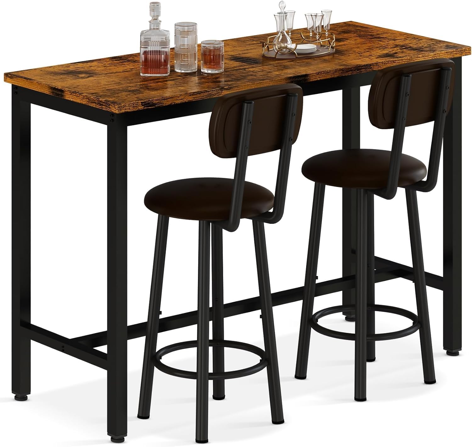 Industrial Backrest Dining Table Set
