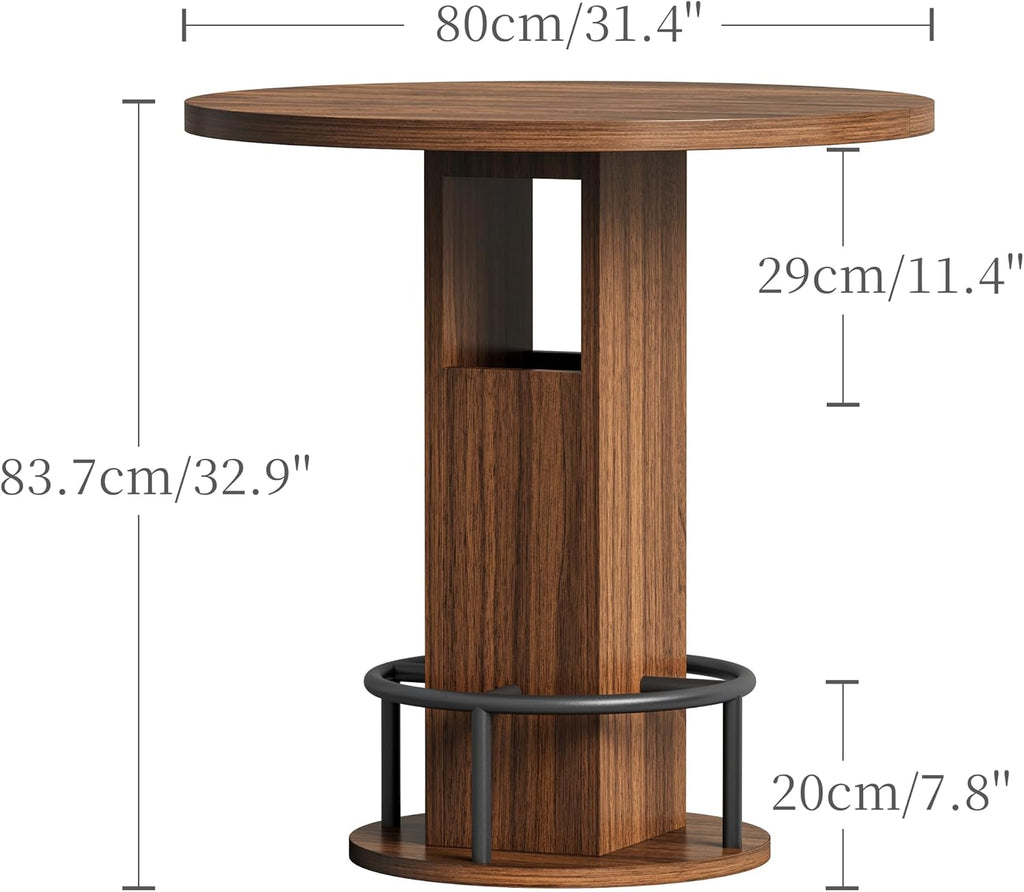 Rustic Round Wooden Dining Set