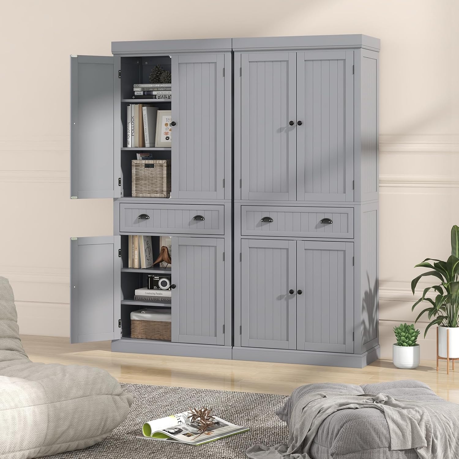 Tall Traditional Storage Pantry Cabinet