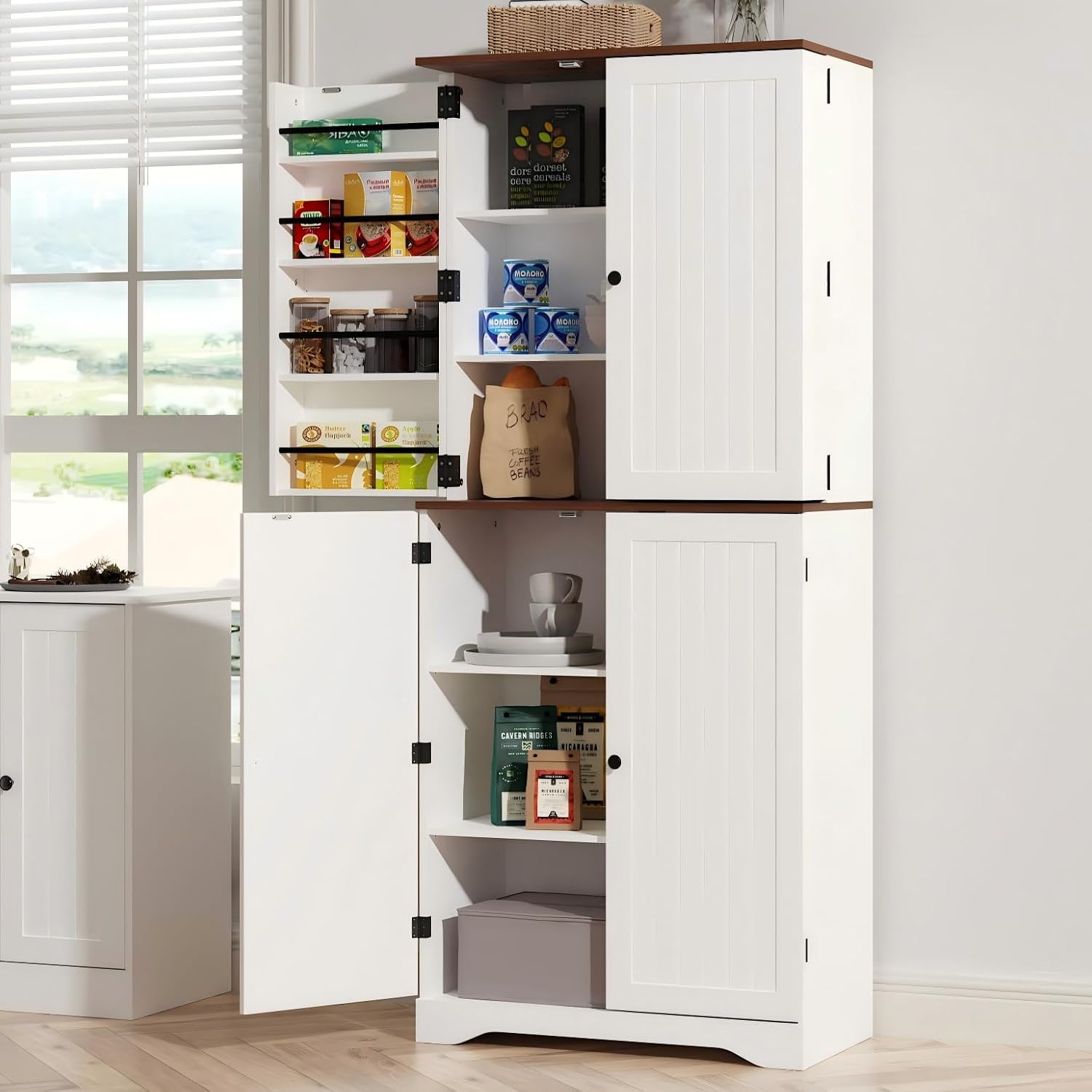 Tall White Storage Cabinet With Door