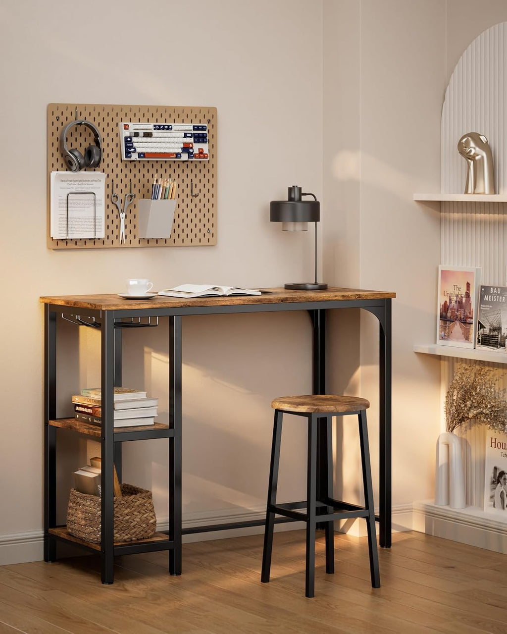 Storage Bar Table Chair 3-Piece Set