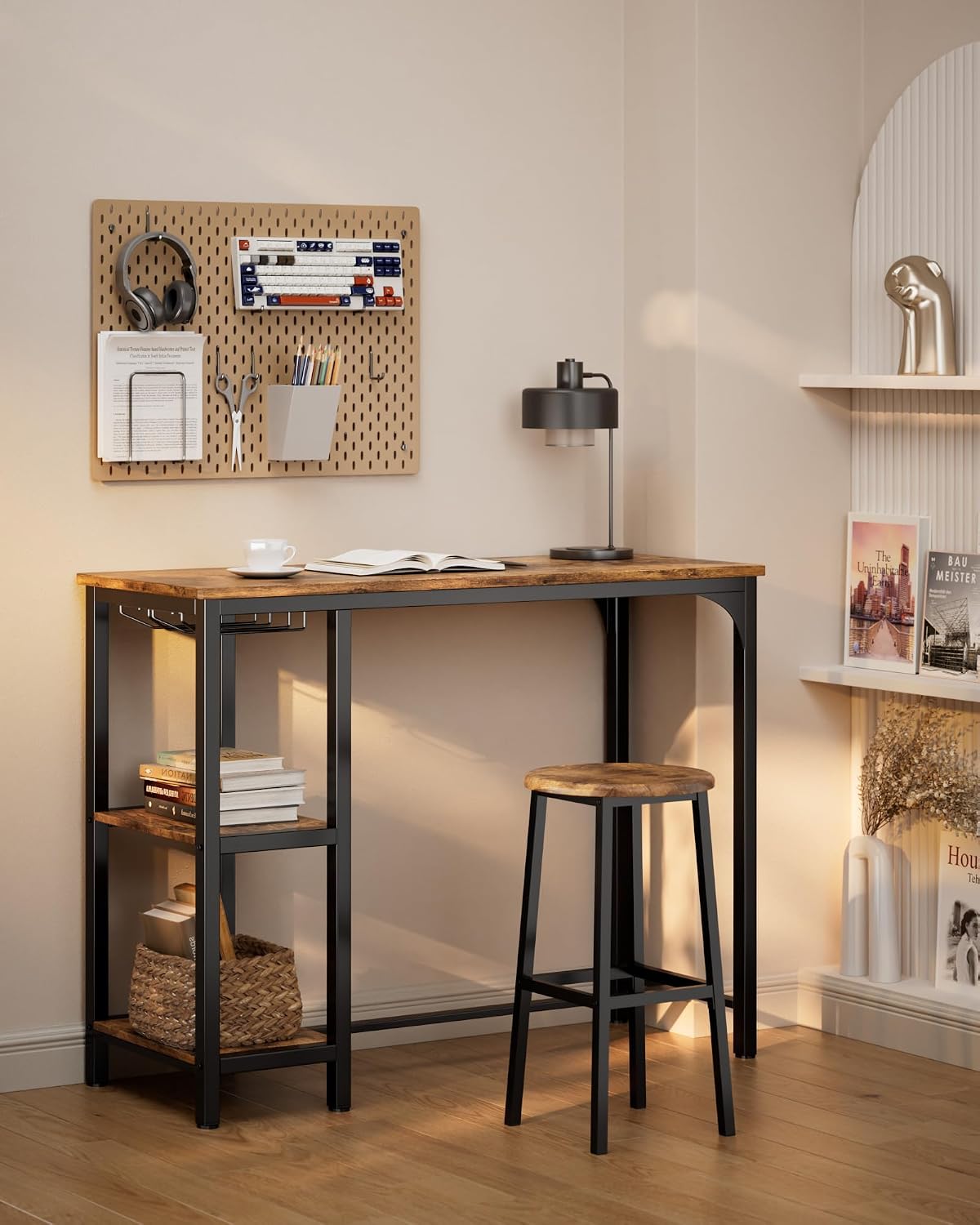 Storage Bar Table Chair 3-Piece Set