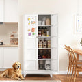 White Adjustable Metal Pantry Cabinet
