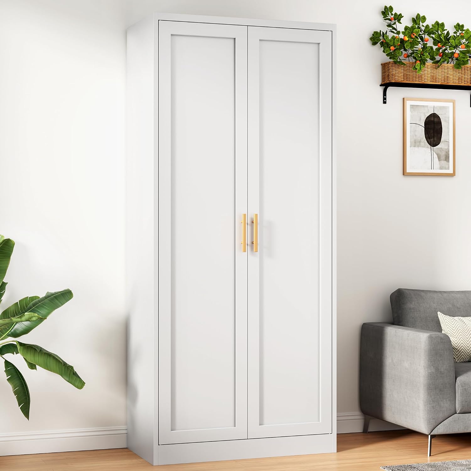 Tall White Metal Storage Cabinet