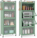 5-Tier Green Kitchen Storage Cabinet