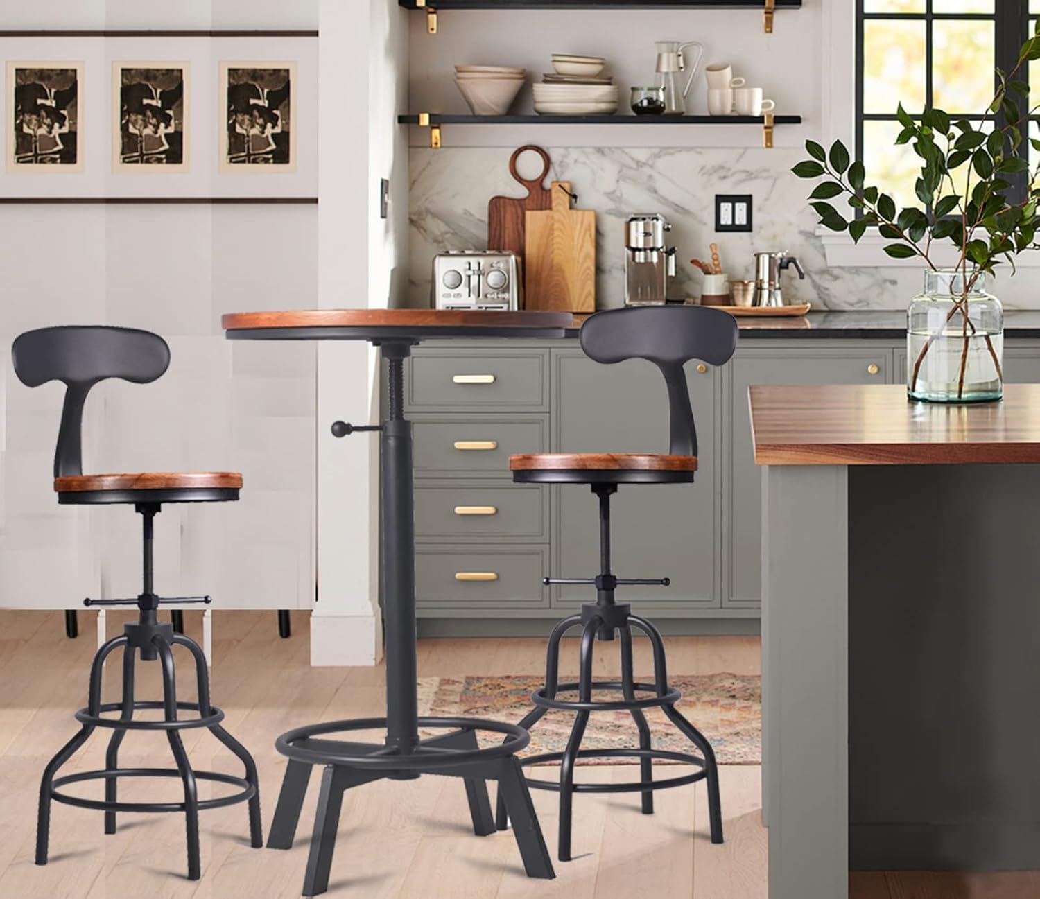Round Adjustable Table Chair Set