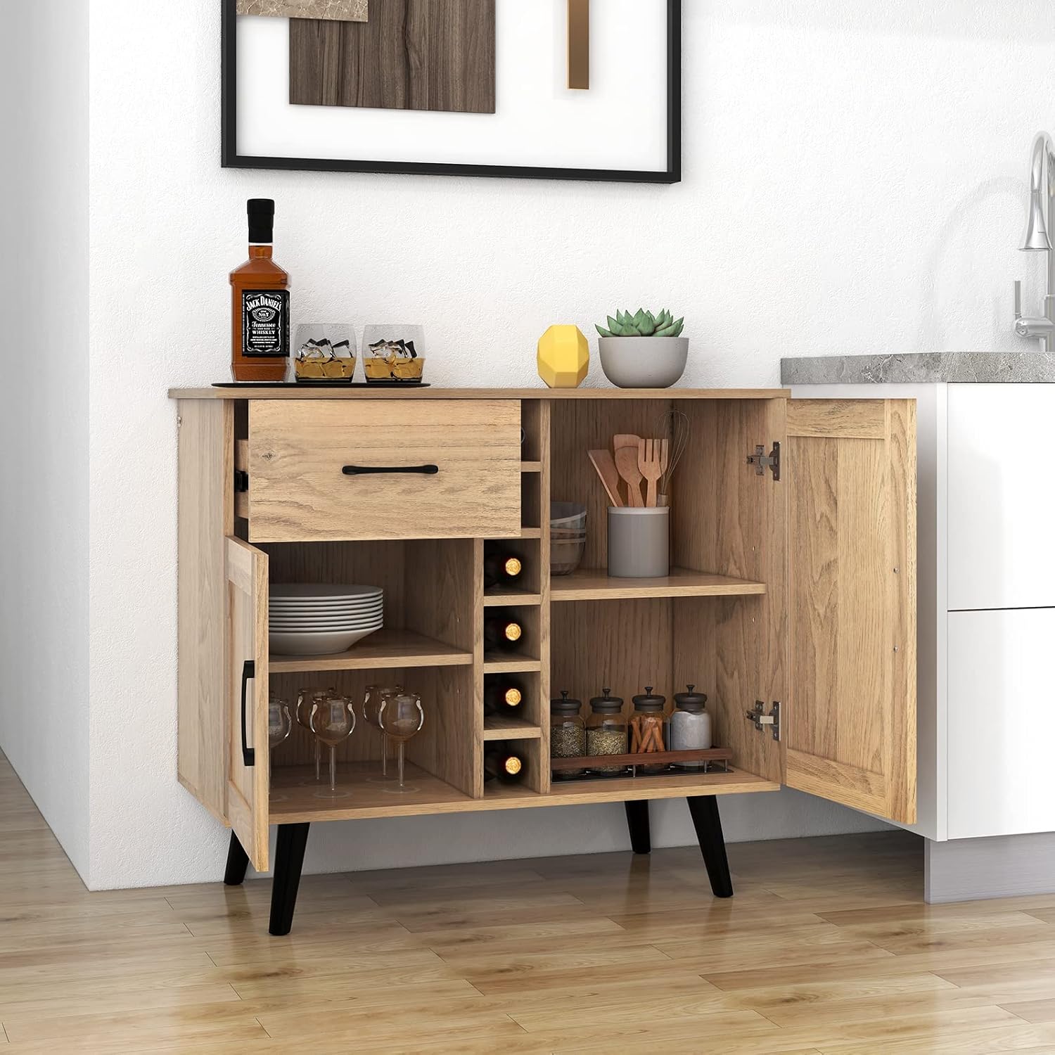 Oak Wine Storage Sideboard