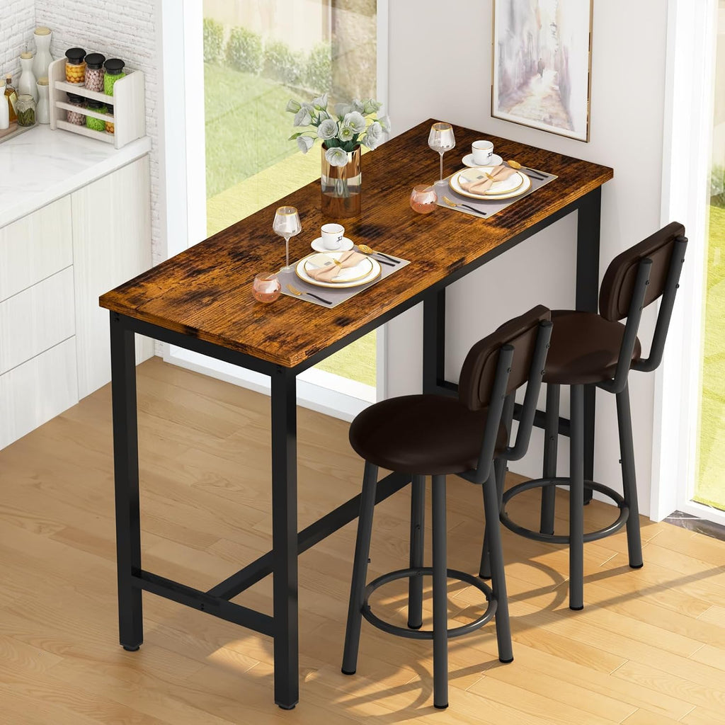 Industrial Backrest Dining Table Set