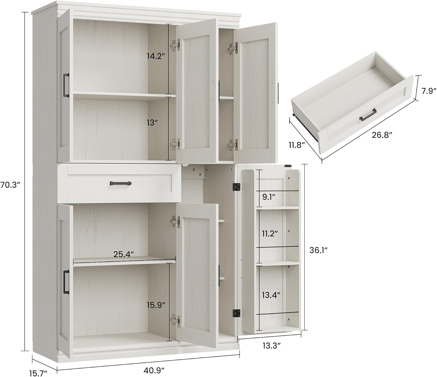 Tall Modern Storage Pantry Cabinet