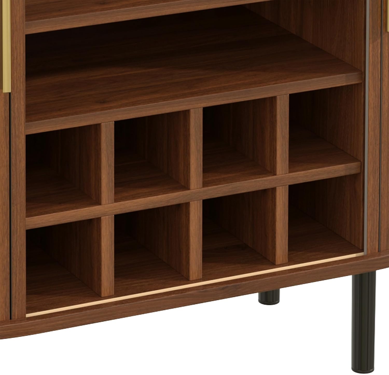 Walnut Fluted Narrow Wine Cabinet