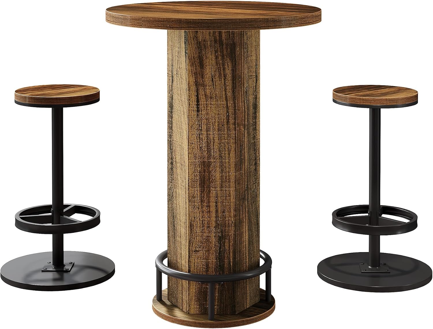 Industrial Round Bistro Table Set