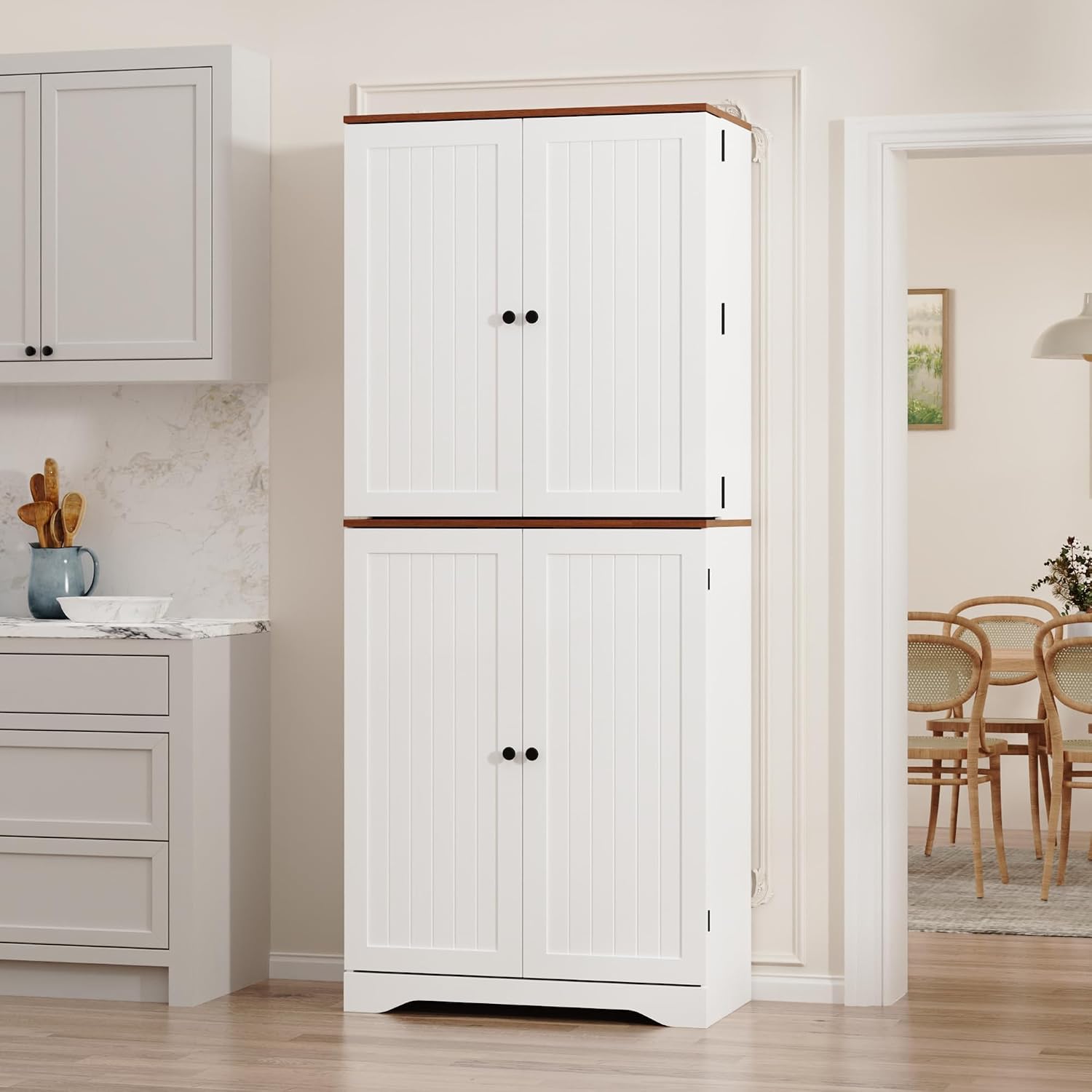 Tall White Storage Cabinet With Door