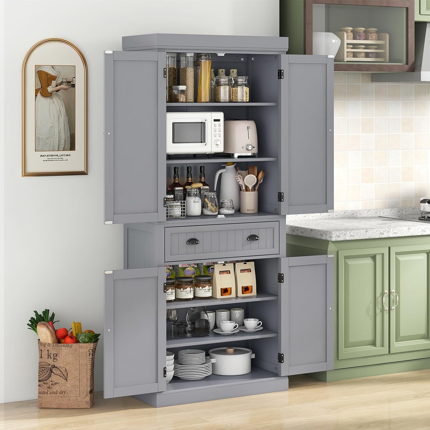 Tall Traditional Storage Pantry Cabinet