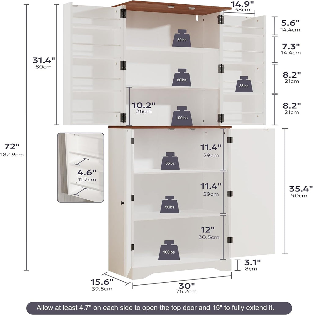 Tall White Storage Cabinet With Door