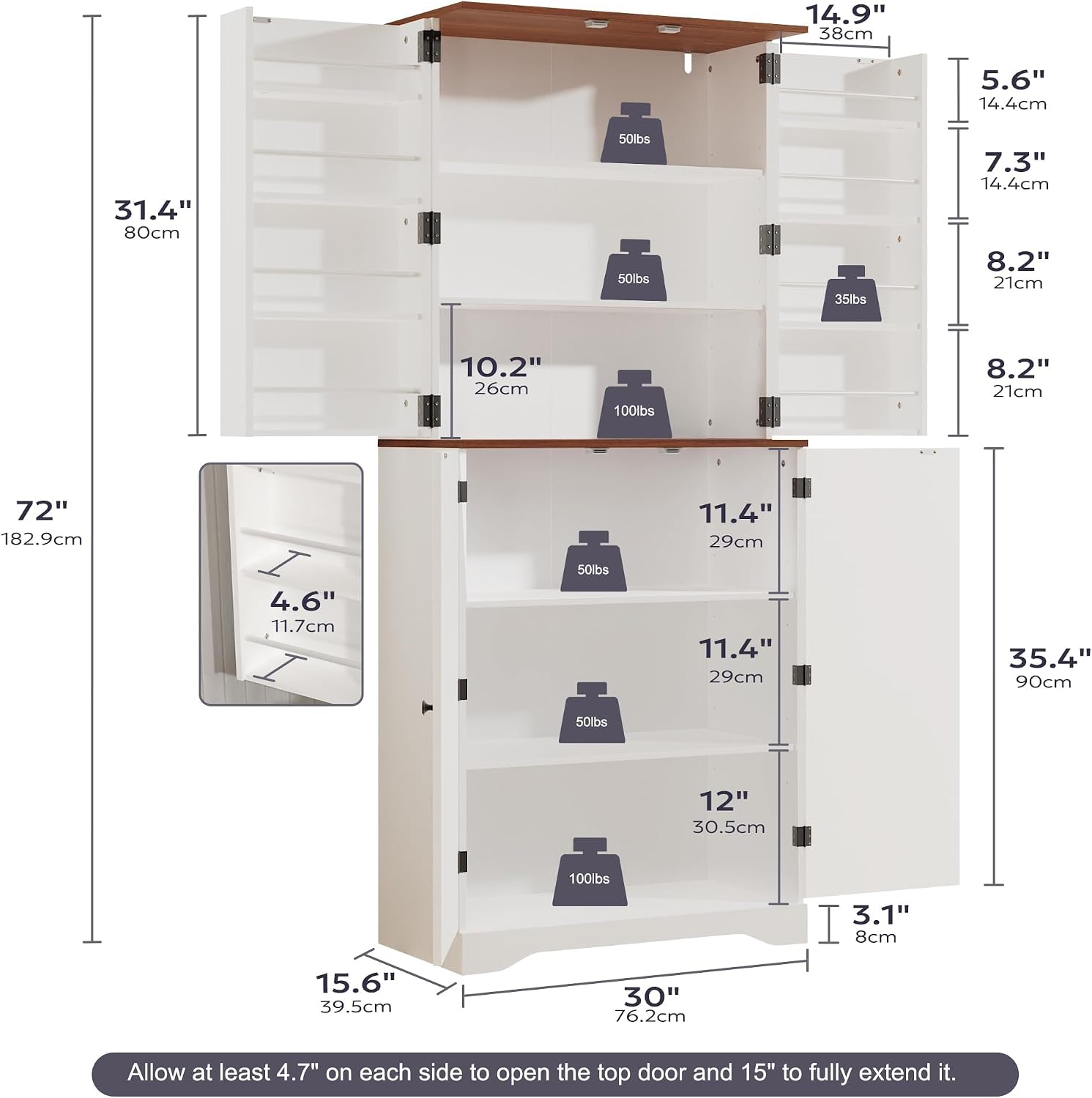 Tall White Storage Cabinet With Door
