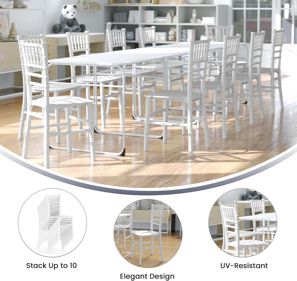 White Kids Resin Event Chairs