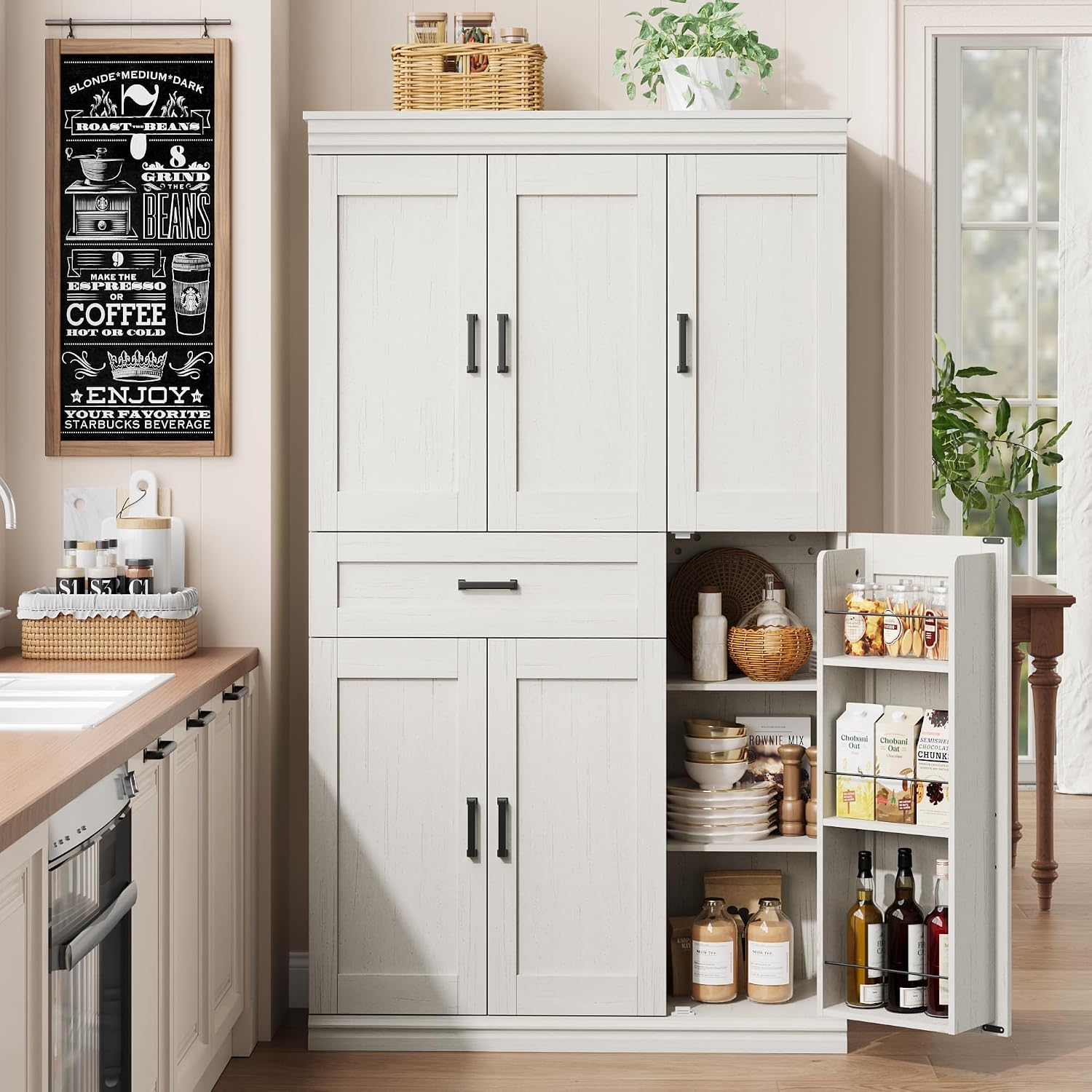 Tall Modern Storage Pantry Cabinet