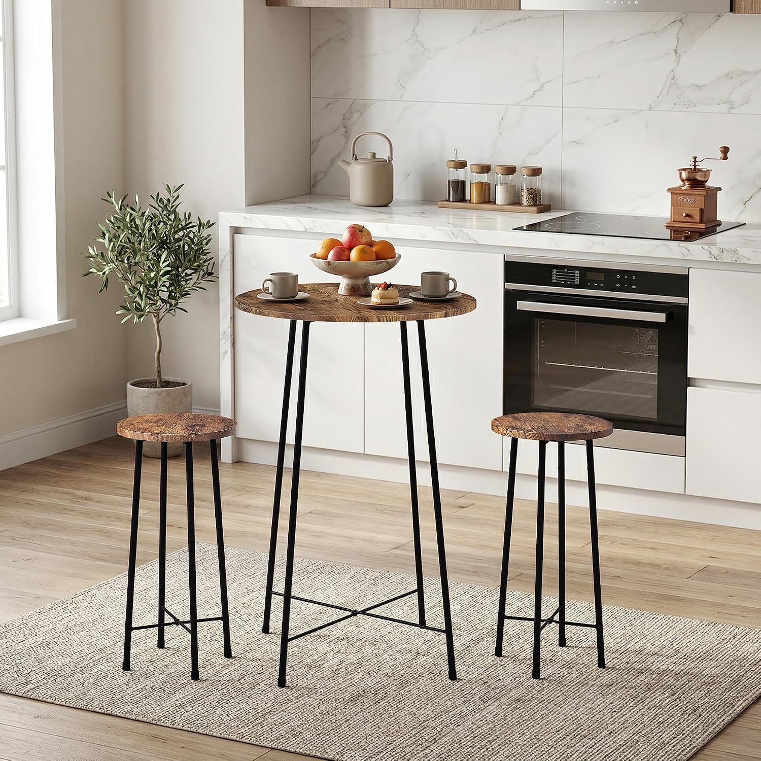 Brown 3-Piece Pub Table Set