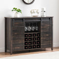 Dark Oak Farmhouse Wine Cabinet
