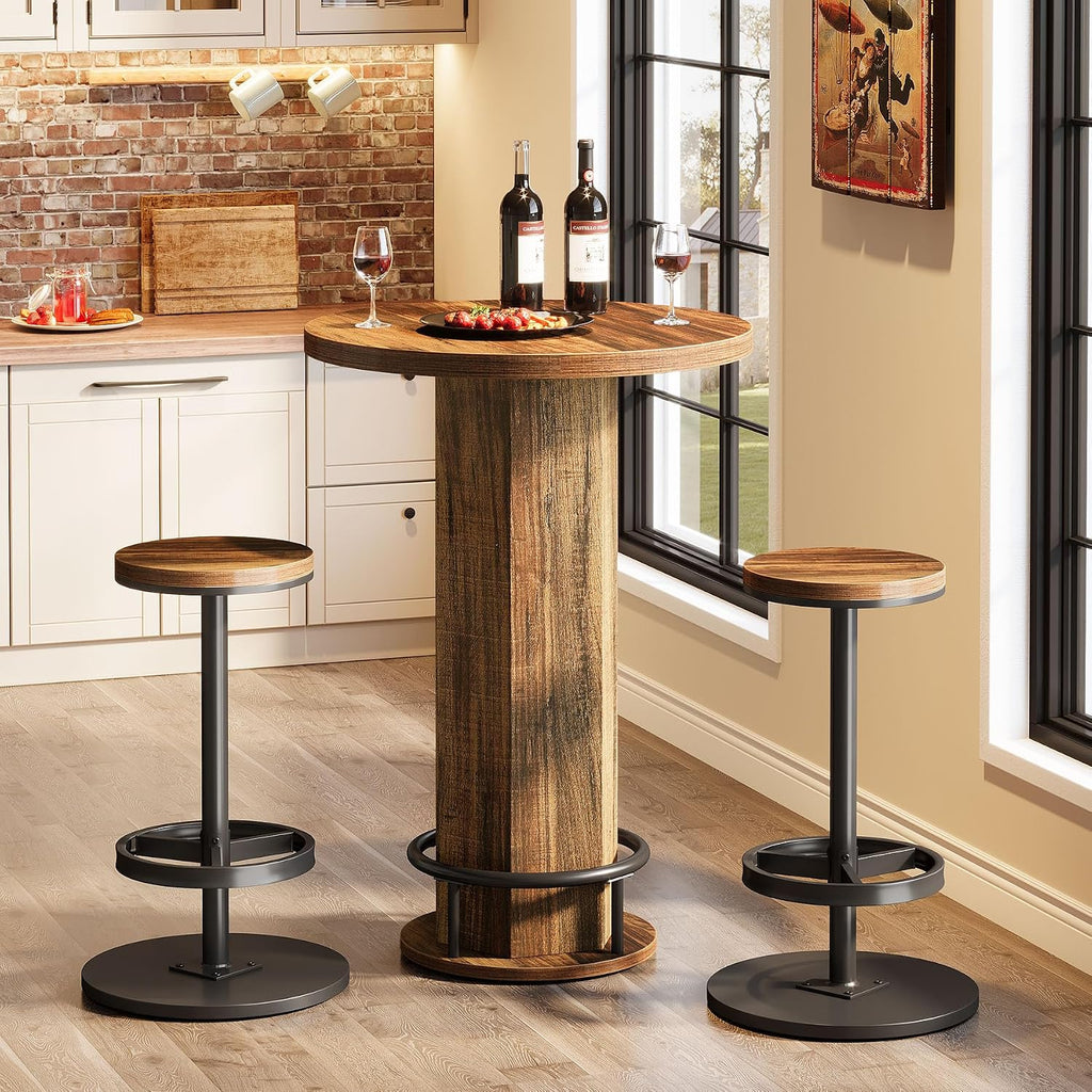 Industrial Round Bistro Table Set