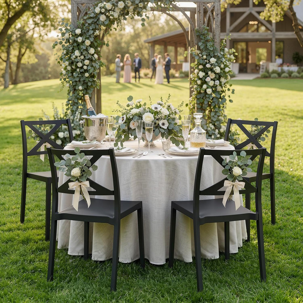 Black Stackable Outdoor Dining Chairs