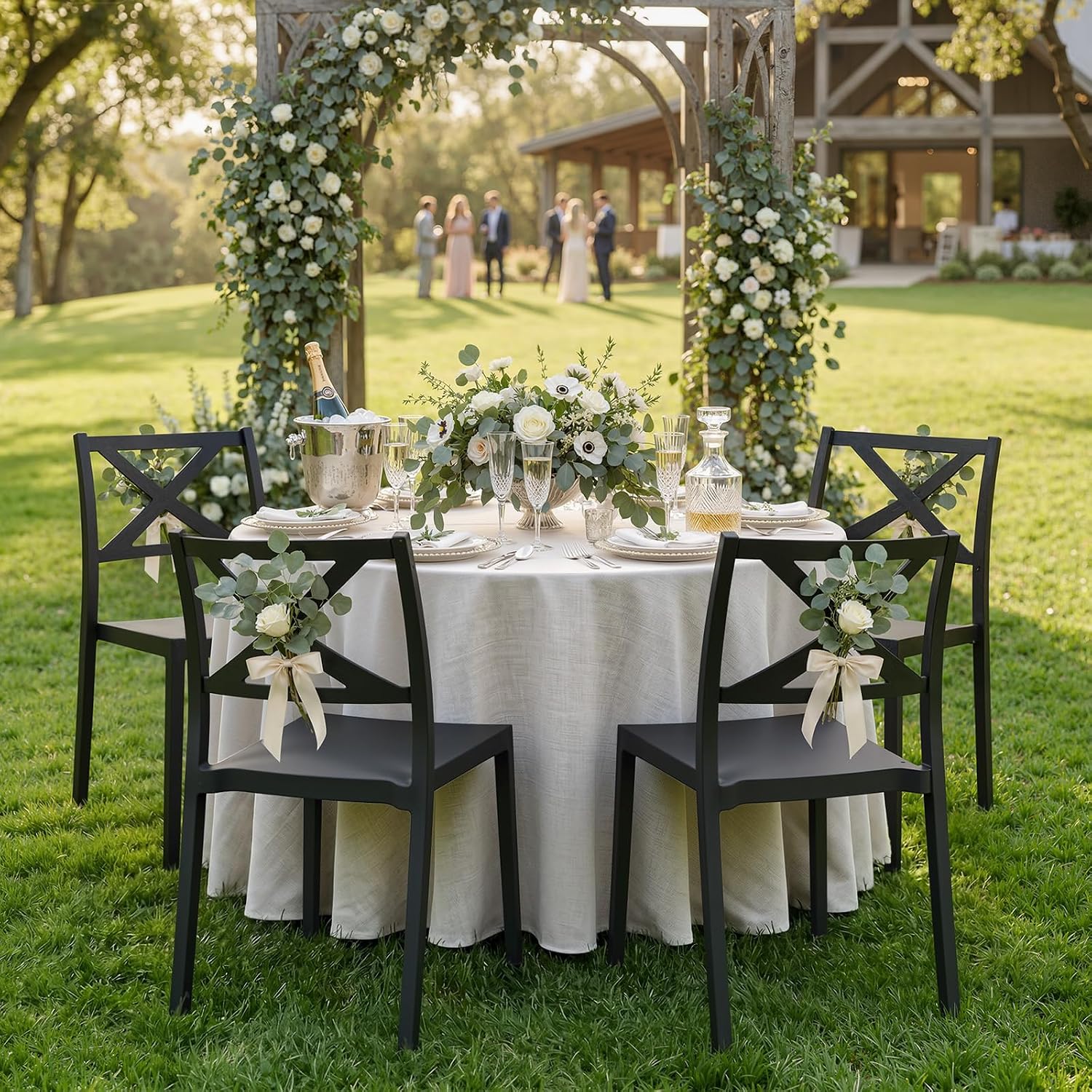 Black Stackable Outdoor Dining Chairs