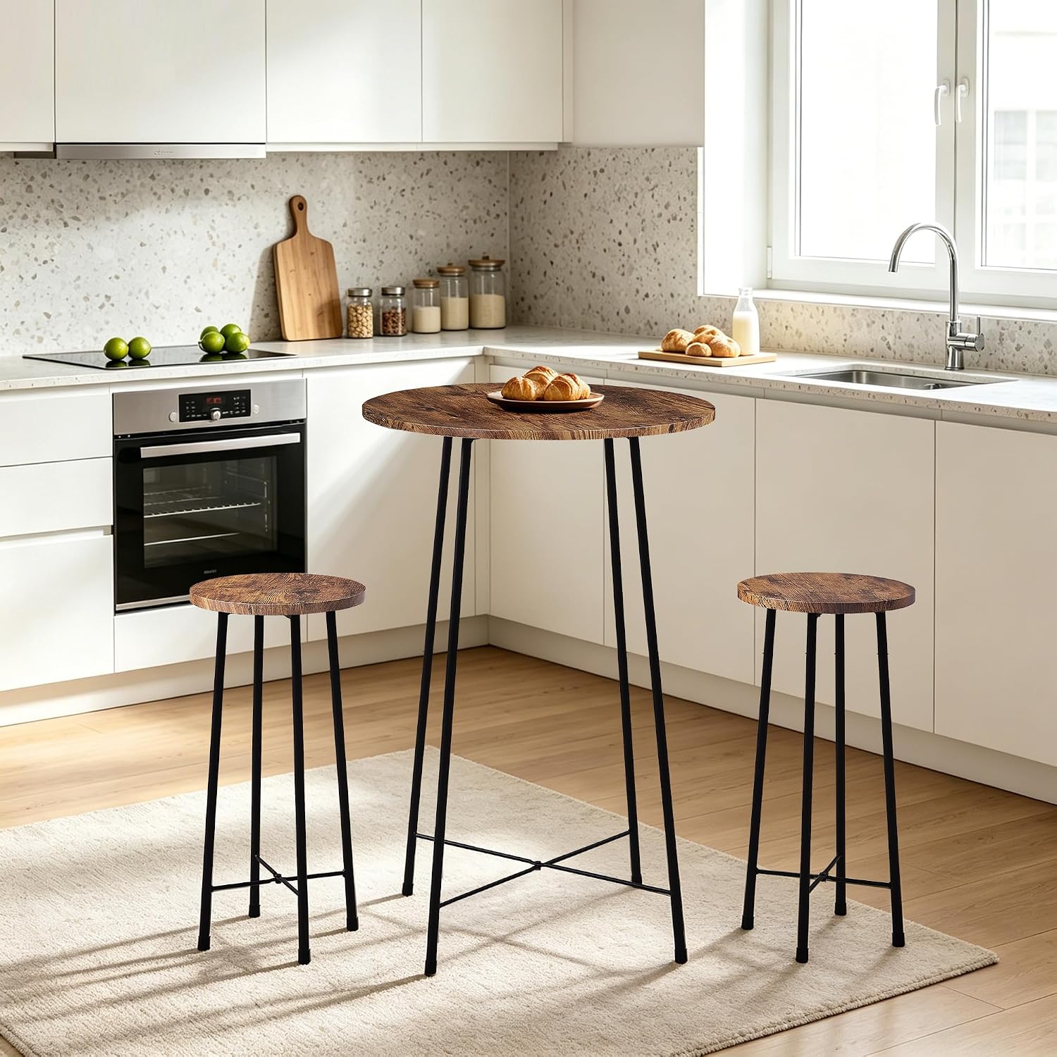 Brown 3-Piece Pub Table Set