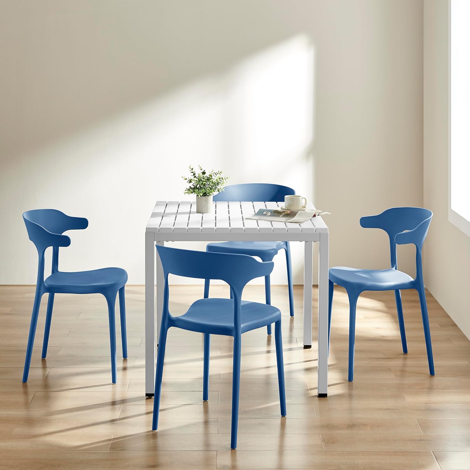 Cobalt Blue Stackable Plastic Chairs