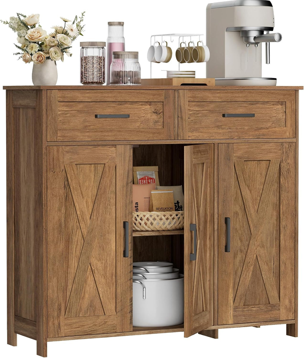 Rustic Walnut Storage Sideboard