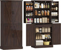 Distressed Brown Farmhouse Pantry Cabinet