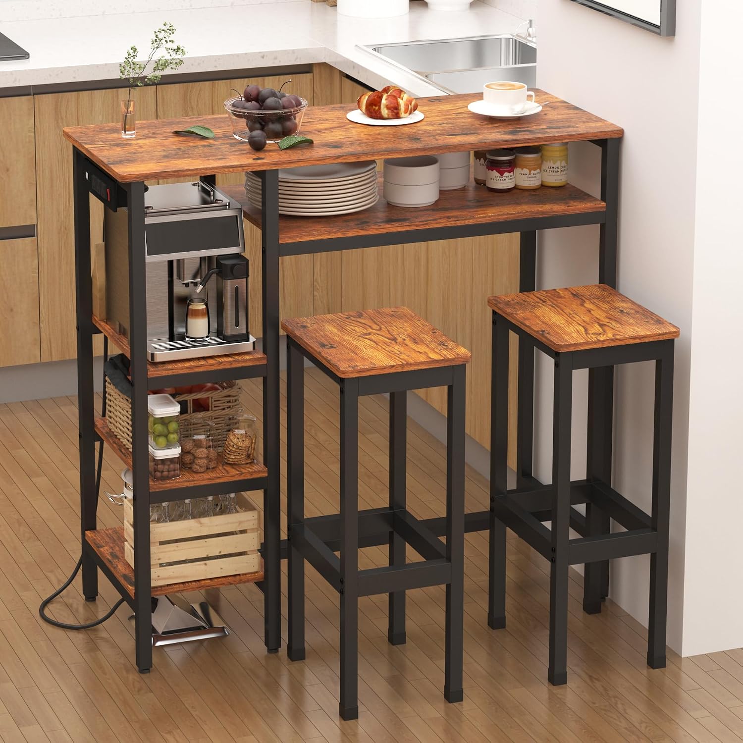 Industrial Bar Table Chair Set