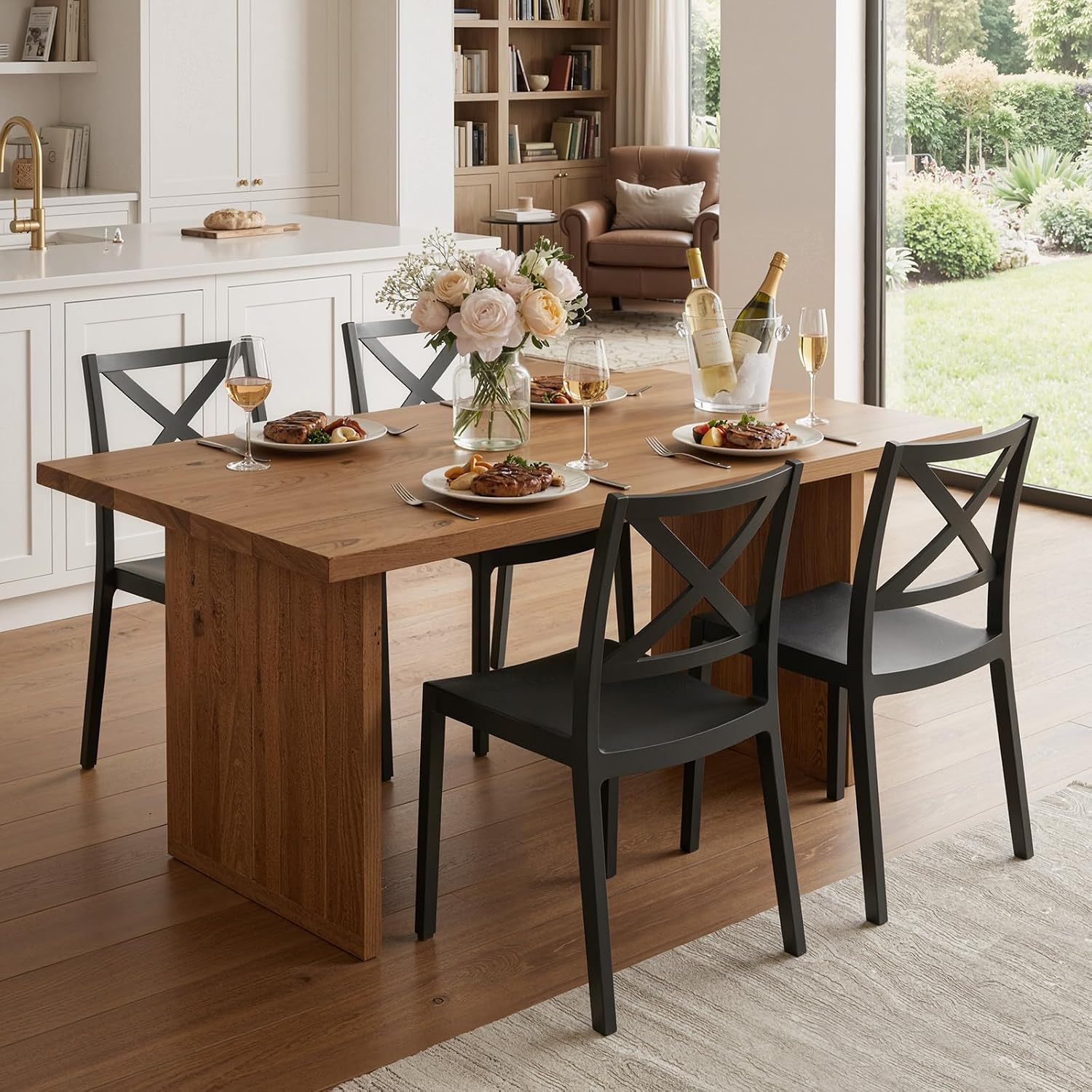 Black Stackable Outdoor Dining Chairs