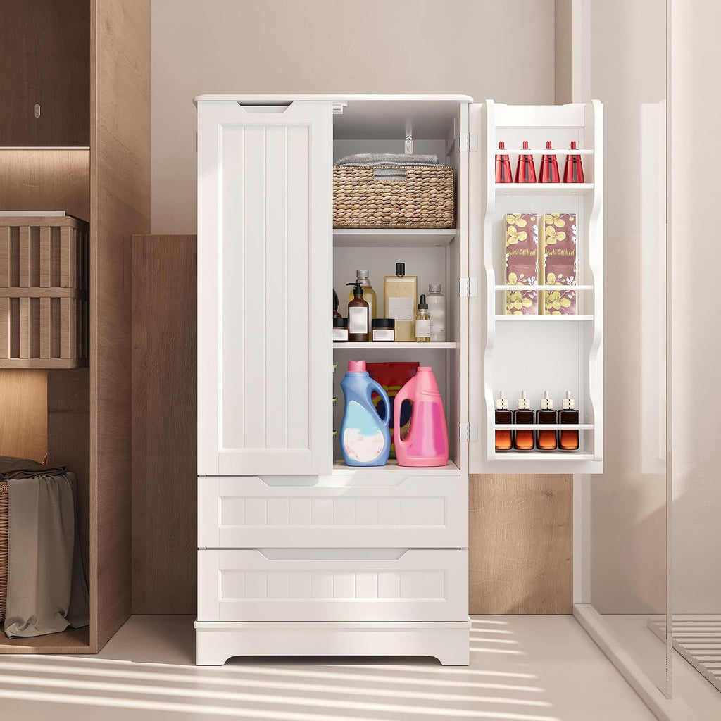 White Pantry Cabinet With Drawers