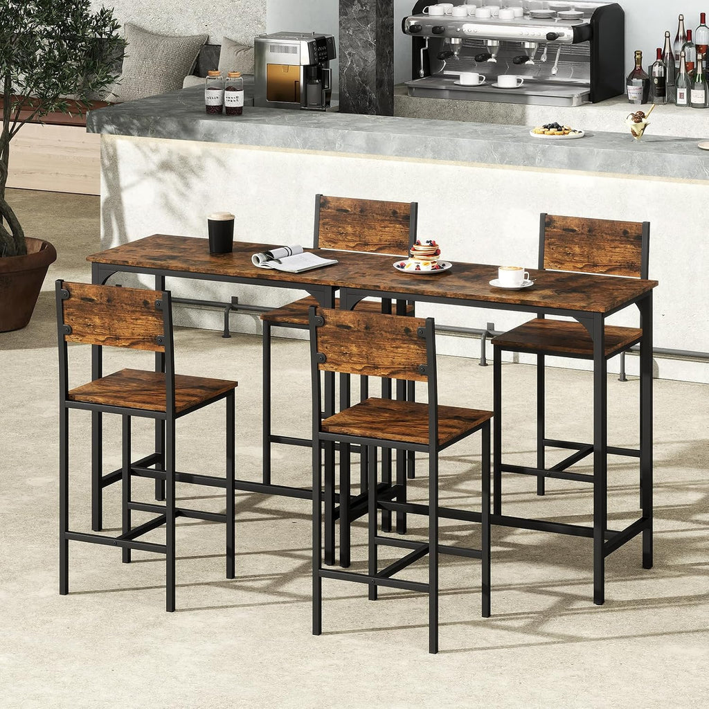 Brown 3-Piece Dining Table Set