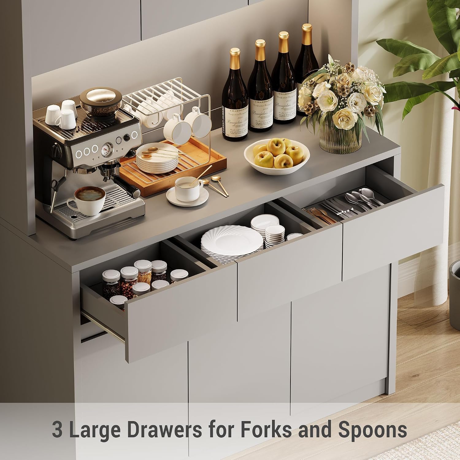 Tall Functional Kitchen Storage Cabinet
